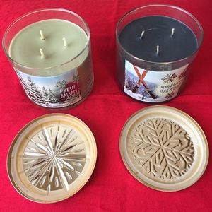 Bundle of 2 Bath&BodyWorks 3-Wick Candles